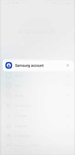 انتخاب Samsung Account