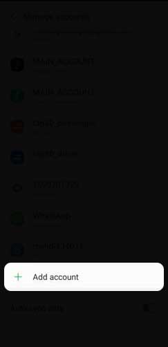انتخاب گزینه Add Account